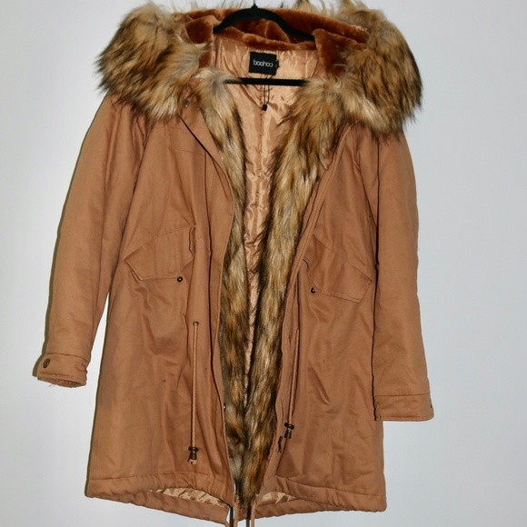 Boohoo Parka Coat With Faux Fur - Picture 5 of 7